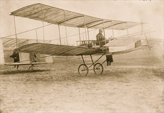 Delagrange in his aeroplane 1908