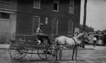 Delivery Boy for Paint Store in His wagon 1916