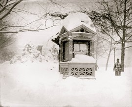 Department of Agriculture Kiosk buried in blizzard snow 1922