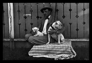 Bulldog, Master, and Pup 1910