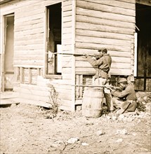 Dutch Gap, Virginia. Picket station of Colored troops near Dutch Gap canal 1864