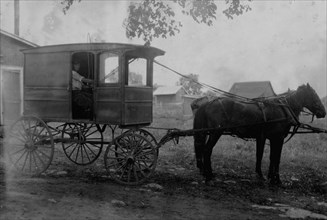 Delivery Dairy products by horse drawn wagon 1916