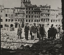 Eisenhower Tours Bombed Out Warsaw at the end of World War II 1945