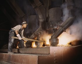 African American working in a Smelting Plant 1944