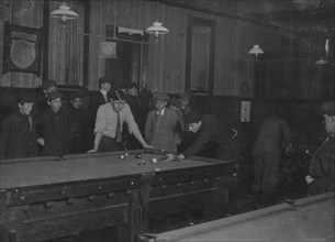 Inside the Pool Room in New Bedford, Massachusetts 1912