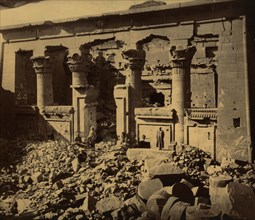 Facade of the Temple of Kalabsha (Great Temple of Mandulis) built at Kalabsha (ancient Talmis) 1880