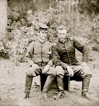 Fair Oaks, Va. Lt. James B. Washington, a Confederate prisoner, with Capt. George A. Custer of the 5th Cavalry, U.S.A. 1862