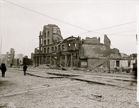 Foot of Market Street, showing earthquake upheaval, San Francisco, Cal. 1906