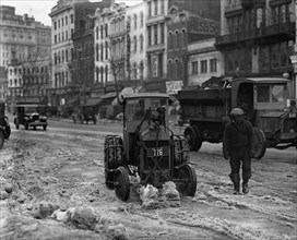 Ford Tractor Removes Snow From sidewalks 1924