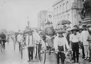 Professor  Frederick Starr in Japan on Rickshaw 1923