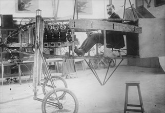 French Aviator & Engineer Louis Bleriot in his Workshop 1909