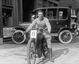 Fretwell on Harley Davidson Motorcycle in DC 1922