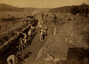 Excavating for "Y" at Devereux Station, Orange & Alexandria Railroad 1863