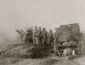 German field gun in action
