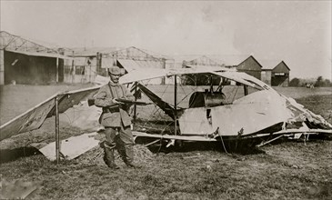 German guarding wrecked plane