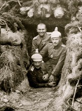 German Officers at entrance of dugout