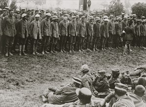 German prisoners lined up for examination