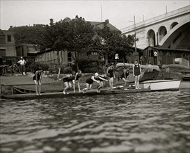 Girls Dive in the Potomac at the Boat Club 1925