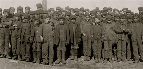 Group of boys working in #9 Breaker Pennsylvania Coal Co., Hughestown Borough, Pittston, Pa.  1908
