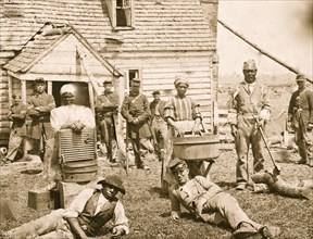 Group of contrabands at Allen's farm house near Williamsburg Road 1862
