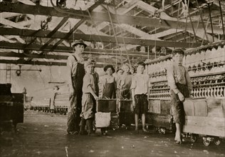 Group of doffers and spinners working in Roanoke Cotton Mills  1911