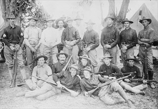 California Rifle Team from Camp Perry wears both Uniforms & Civilian Clothes 1908