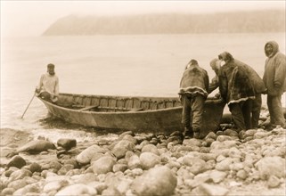 Launching the boat--Little Diomede Island 1928