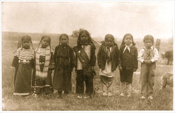 Hampton Institute, Hampton, Va. - before entering school - seven Indian children of uneducated parents 1899