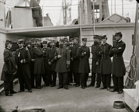 Hampton Roads, Va. Rear Admiral David D. Porter and staff aboard his flagship, U.S.S. Malvern 1864