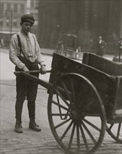 Harvey Nailling, delivery boy for Kutterer Printing Co. 300 Olive St. Works 9 1/2 hours a day.  1910