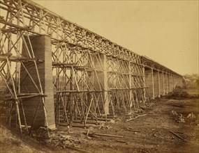 High Bridge crossing the Appomattox, near Farmville, on South Side Railroad, Va 1865