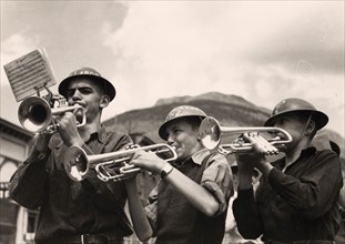 High school band at the miners' Labor Day celebration, Silverton, Colorado 1940