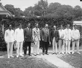 Hoover with Japanese & American Davis Cup teams