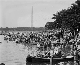 Canoe Regatta & Water Carnival with Washington Monument in the Background 1924