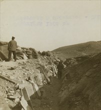 In a Russian trench  watching for assaults  1905