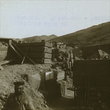 Inside one of the Russian trenches many times assaulted  1905