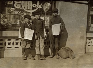 Irish Brothers & friend sell newspapers in Oklahoma City 1917