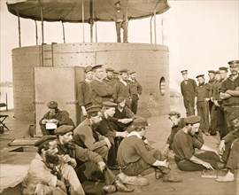 Sailors relaxing on deck of U.S.S. Monitor 1863