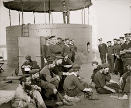James River, Va. Sailors relaxing on deck of U.S.S. Monitor 1864