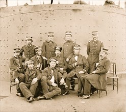James River, Virginia. Group of officers on deck of the MONITOR 1862