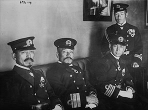 Japanese Naval officers: Capt. G. Ishii, Adm. Ijichi, Flag Lieut. Shimomure, and Capt. T. Sato 1909