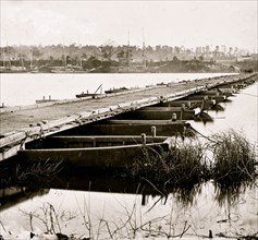 Jones' Landing, Va., vicinity. Pontoon bridge over the James, from the north bank 1863