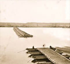 Jones' Landing, Virginia (vicinity). Pontoon bridge (open for steamers) across the James River 1863