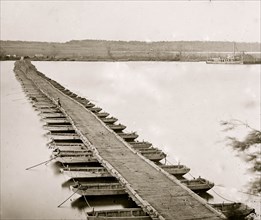 Jones' Landing, Virginia (vicinity). Pontoon bridge across the James River 1863