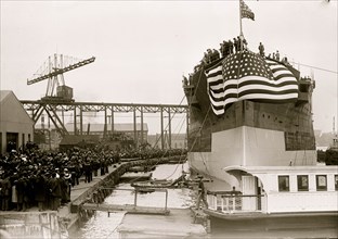 Launch of the Florida, U.S.N. battleship