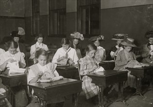 Learning to Embroider in the Free evening school 1909