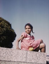 African American Young Girl in a Washington Park 1944