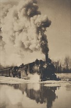 Locomotive in High Water 1907