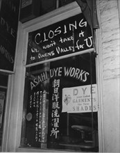 Japanese American shop closed for Relocation 1942