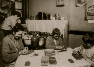 Making hair-brushes. Hausner family. 1912